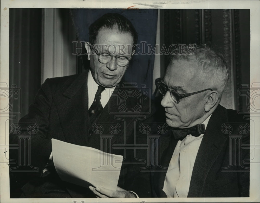 1957 Press Photo Sen. Allen Ellender (D-La) and Sen. George D. Aiken (R-Vt)- Historic Images