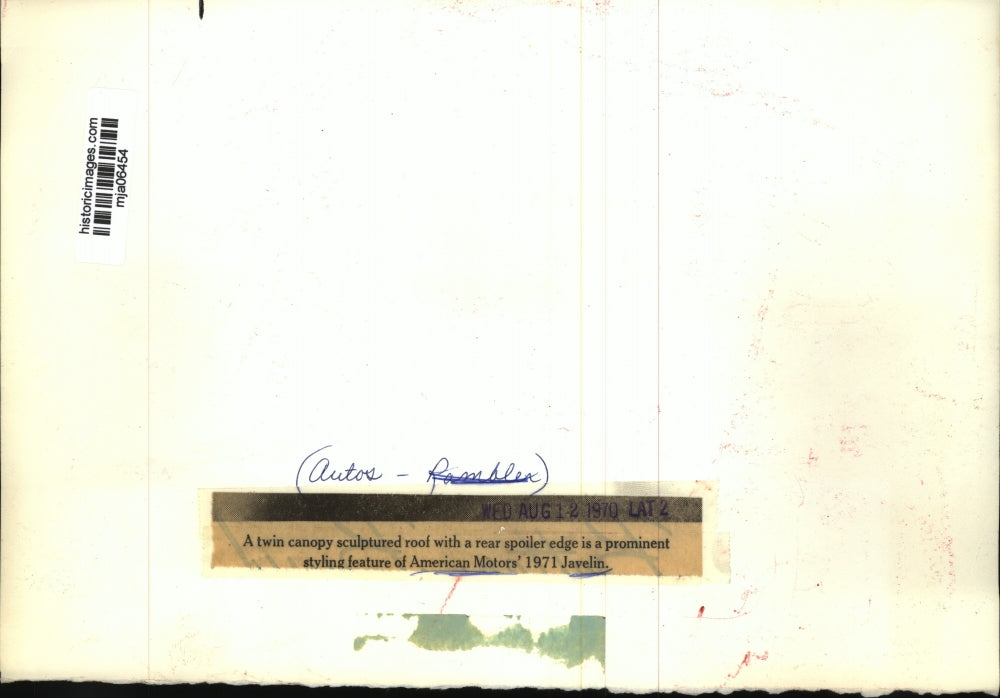 1970 Press Photo American Motors' 1971 Javelin - mja06454