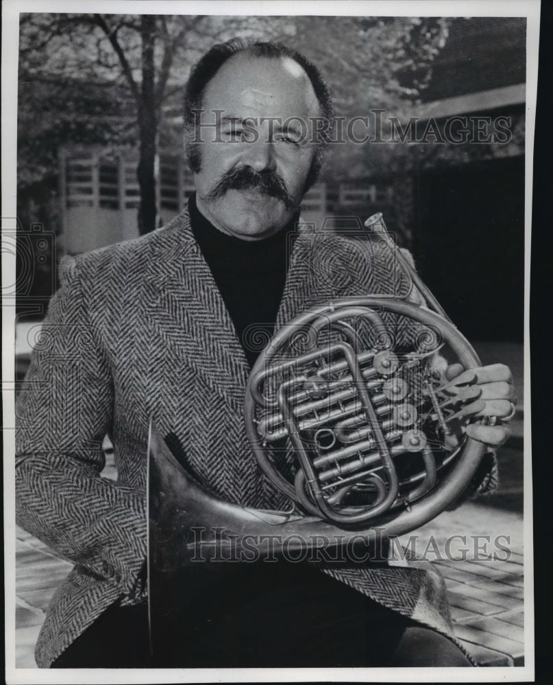 1976 Press Photo Barry Benjamin, hornist with New York&#39;s Dorian Wind Quintet- Historic Images