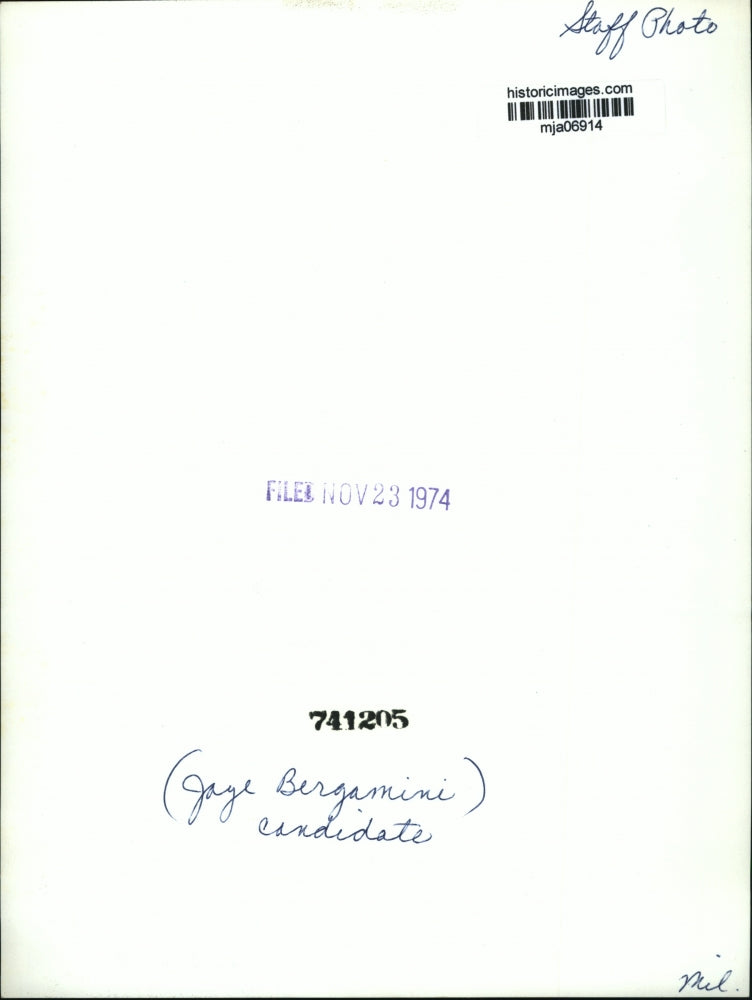 1974 Press Photo Jaye Bergamini - mja06914