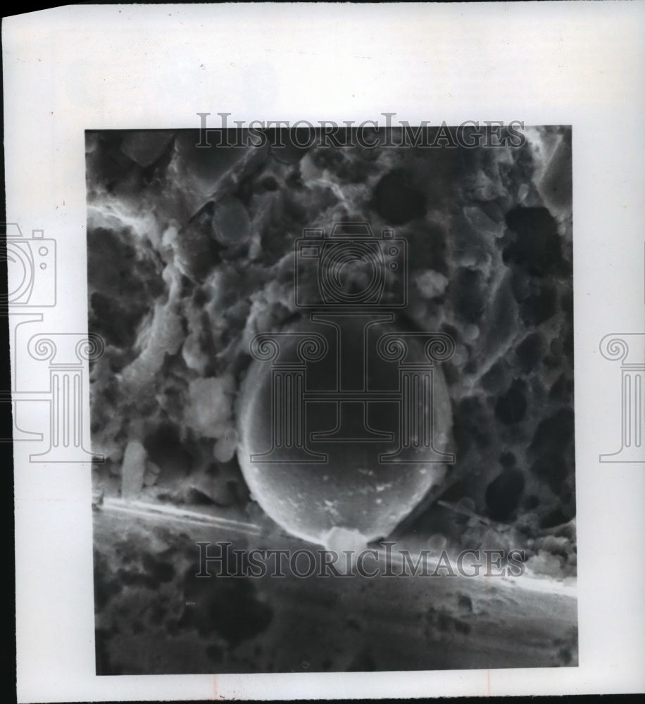 1978 Press Photo Spherical, glassy & flakey airborne particles magnified