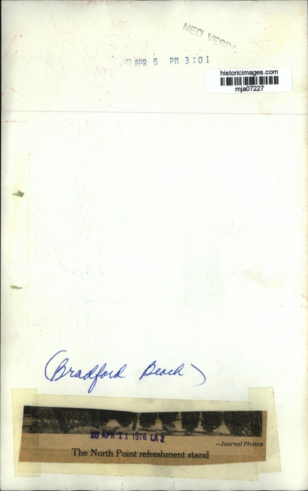 1976 Press Photo The North Point refreshment stand on Bradford Beach - mja07227