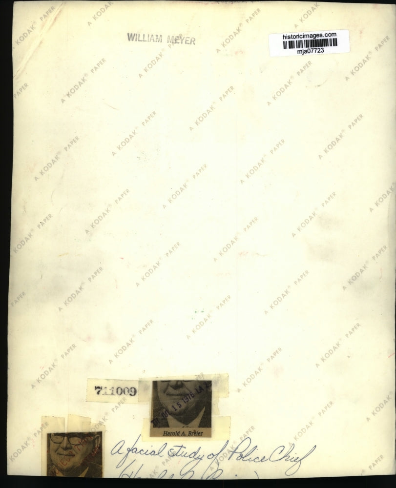 1976 Press Photo Harold A. Breier, a Facial Study of Police Chief - mja07723