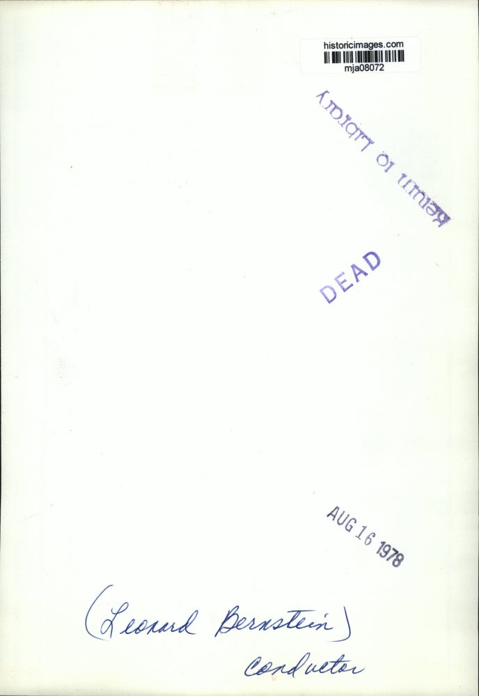 1978 Press Photo Leonard Bernstein, conductor - mja08072