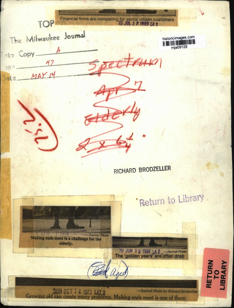 1973 Press Photo The 'golden years' are often drad - mja09129