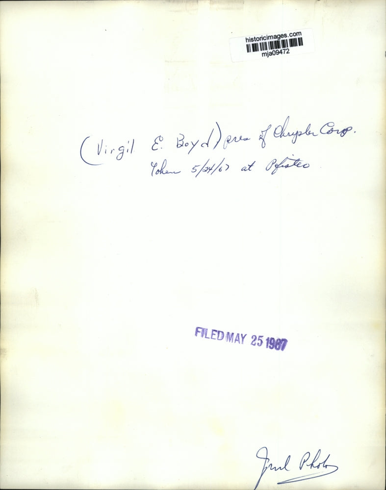 1967 Press Photo Virgil E Boyd, Pres of Chrysler Corporation - mja09472