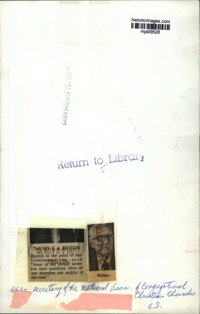 1975 Press Photo The Rev. E.A. Britton, exec. secretary of the National Assn.