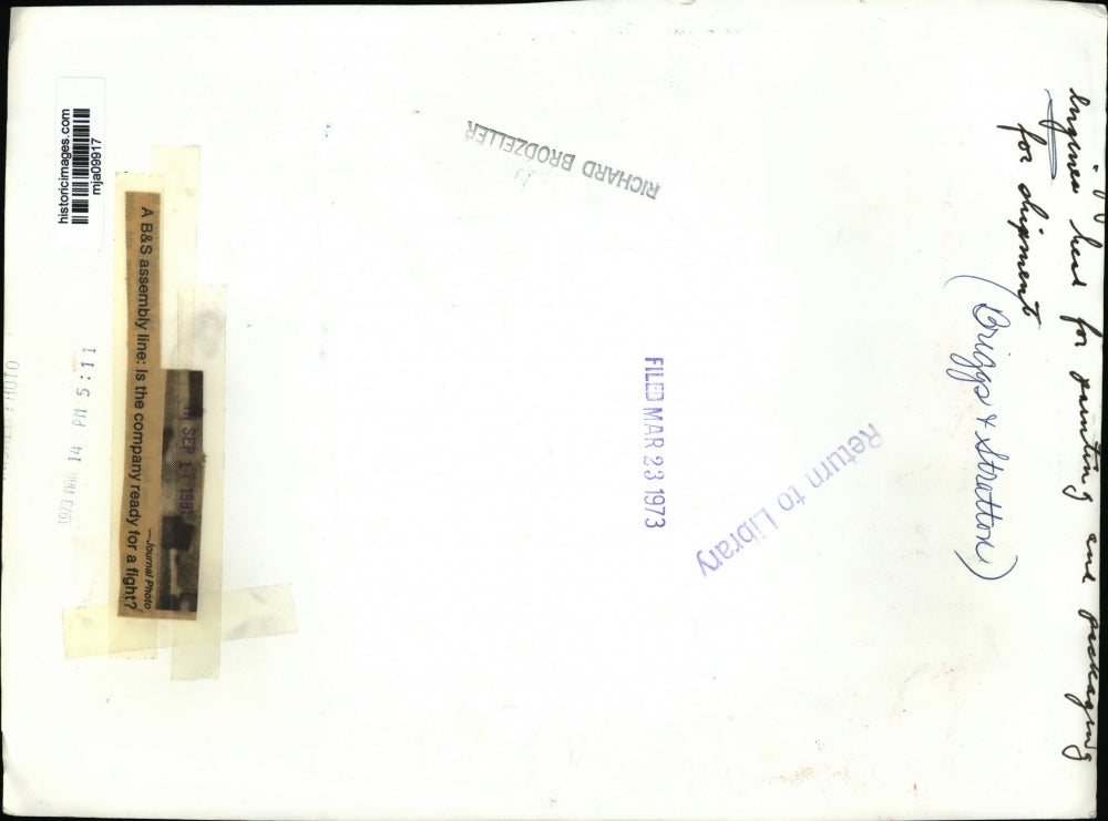 1973 Press Photo A B&S assembly line: is the company ready for a fight?