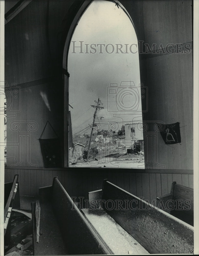 1984 Press Photo Congregational Church of Christ in Barneveld, Wisconsin- Historic Images