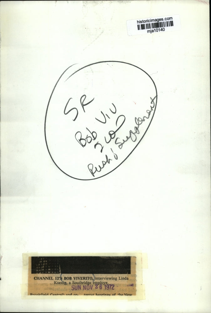 1972 Press Photo Channel 12's Bob Viverito, interviewing Linda Koening