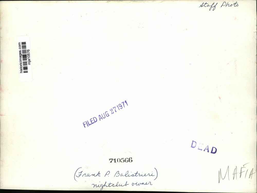 1971 Press Photo Frank P. Balistreri, nightclub owner - mja10576