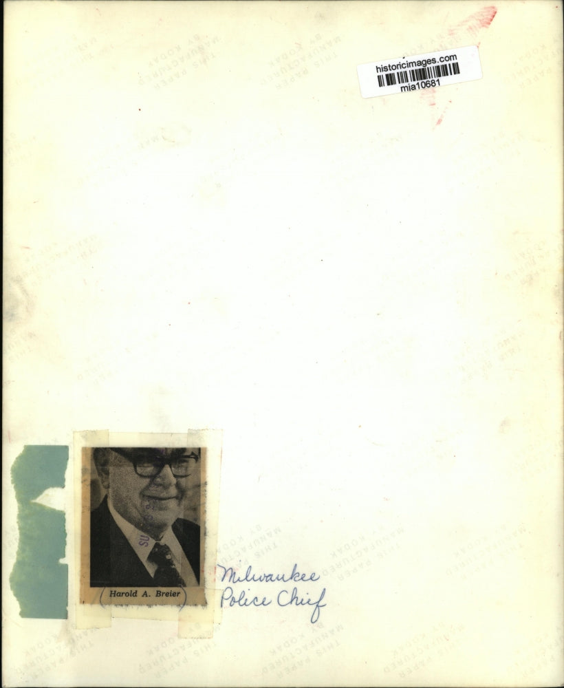 1971 Press Photo Milwaukee Police Chief Harold A. Breier - mja10681