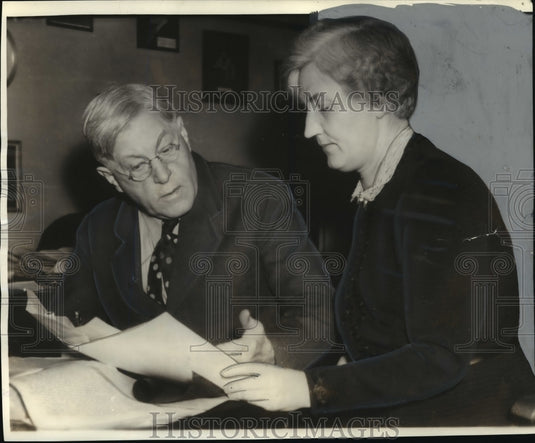 1939 Press Photo Rev. H.S. Bigelow with his secretary, Helen Afsprung- Historic Images