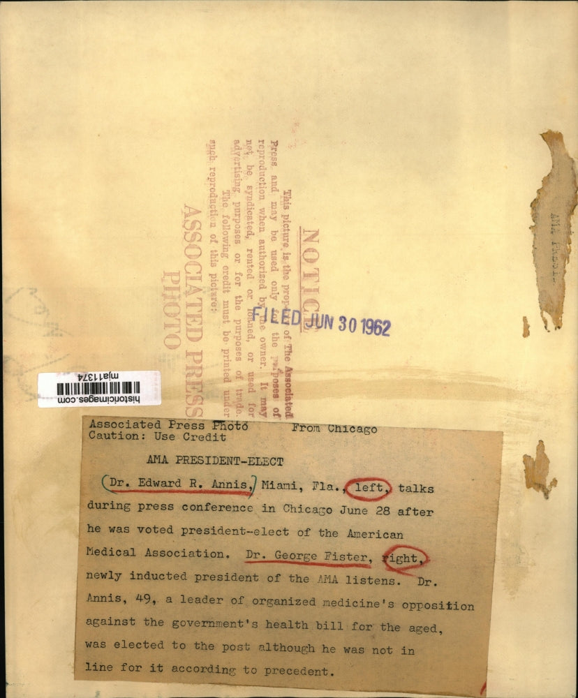 1962 Press Photo Dr. Edward R. Annis and Dr. George Fister - mja11374