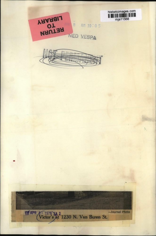 1976 Press Photo Victor's at 1230 N Van Buren St - mja11568