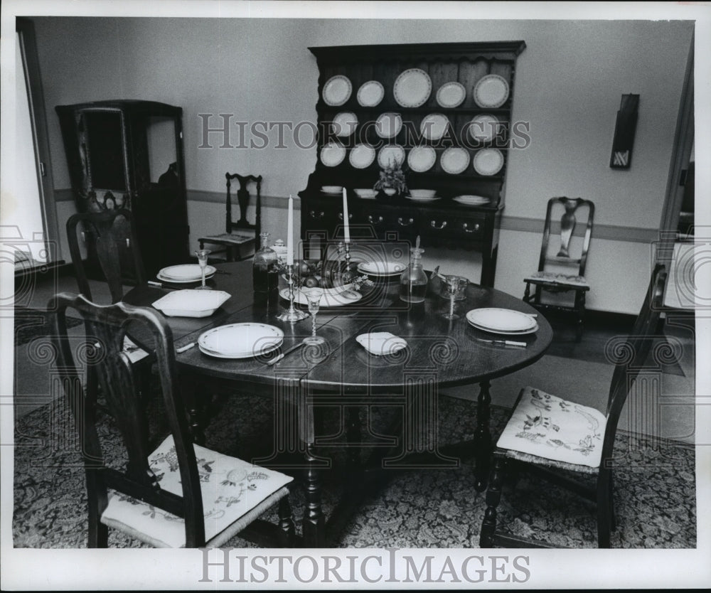 1975 Press Photo Mary Washington House - dining room, Fredericksburg, Va.- Historic Images