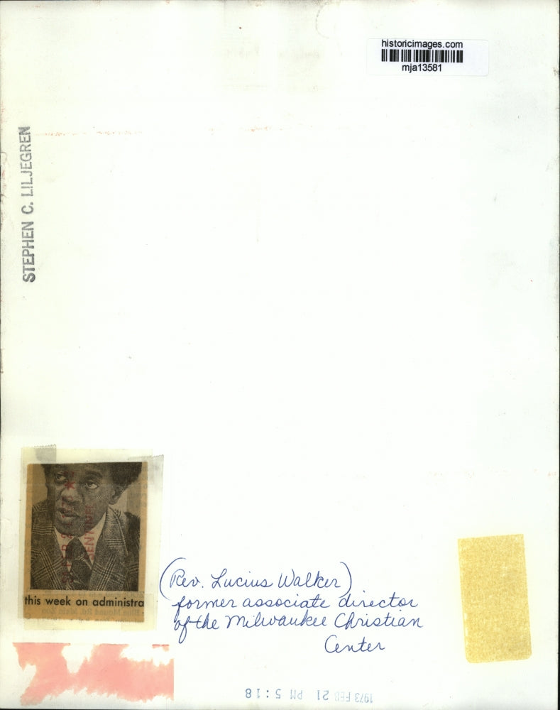 1975 Press Photo Rev Lucius Walker, Assoc Dir- Milwaukee Christian Center