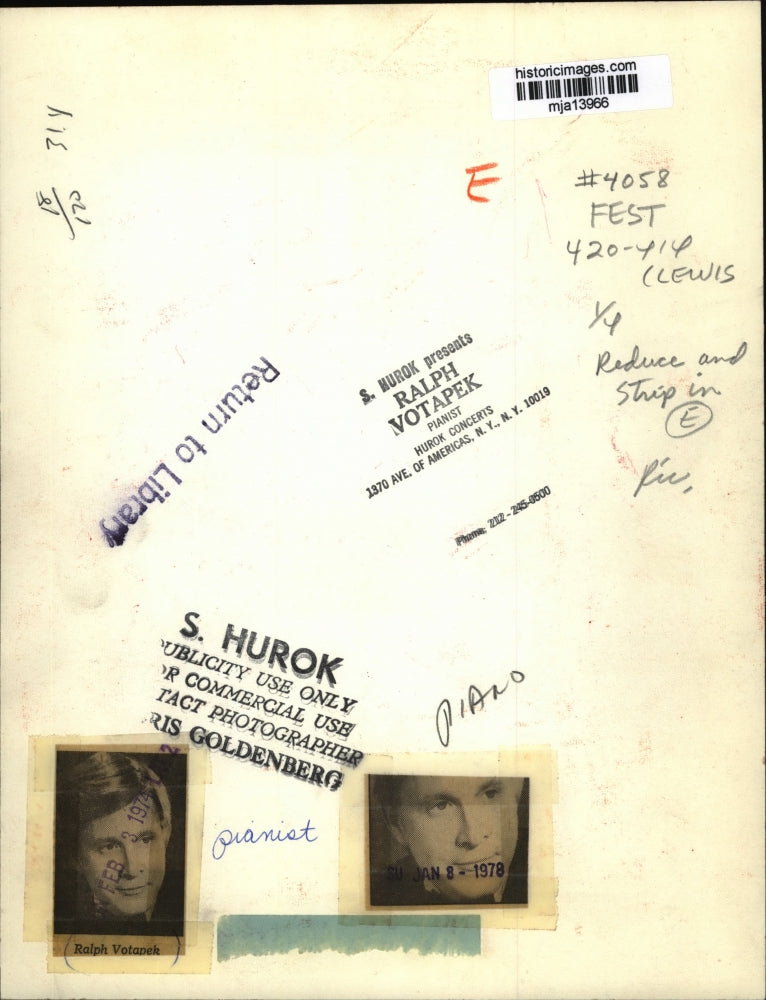 1974 Press Photo Ralph Votapek, pianist - mja13966