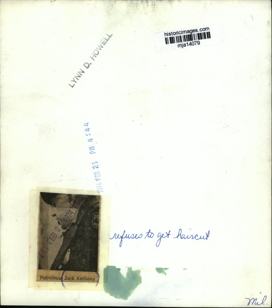 1974 Press Photo Patrolman Jack Anthony of the Milwaukee Police - mja14079