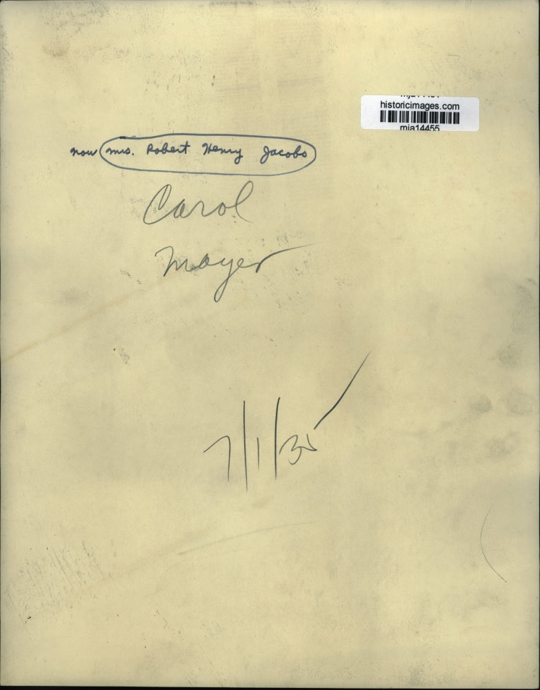 1935 Press Photo Carol Mayer, now Mrs. Robert H. Jacobs - mja14455