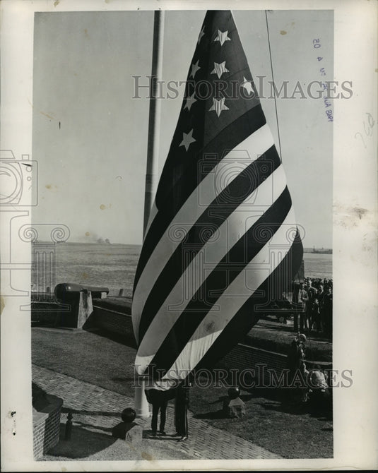 1948 Press Photo Flag ceremony - mja14672
