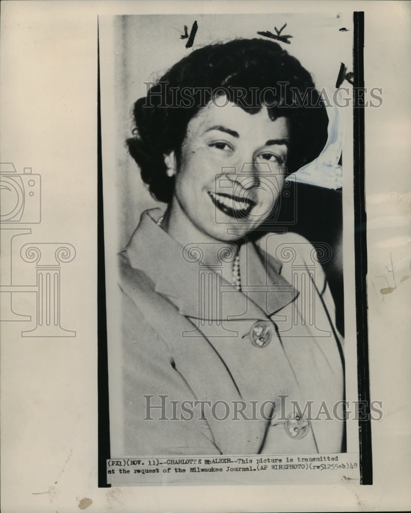1948 Press Photo Mrs Celeste McVoy Holden in New York - mja14787- Historic Images