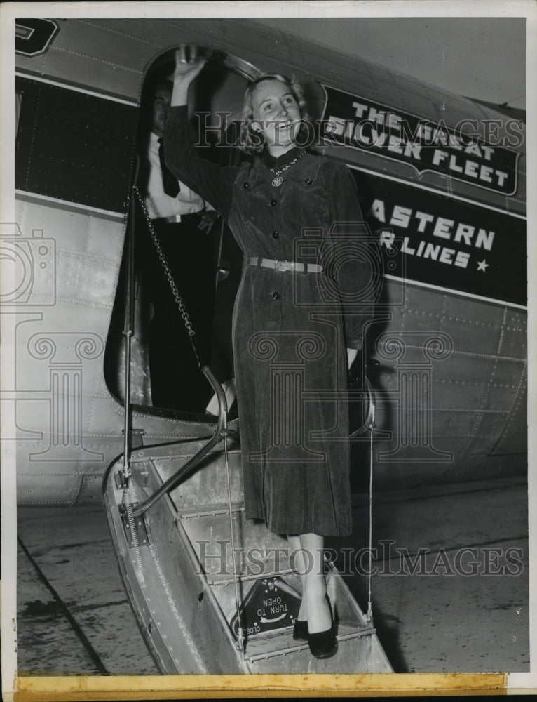 1950 Press Photo Miss Gloria Lange, Miss Wisconsin competing in Miss America- Historic Images