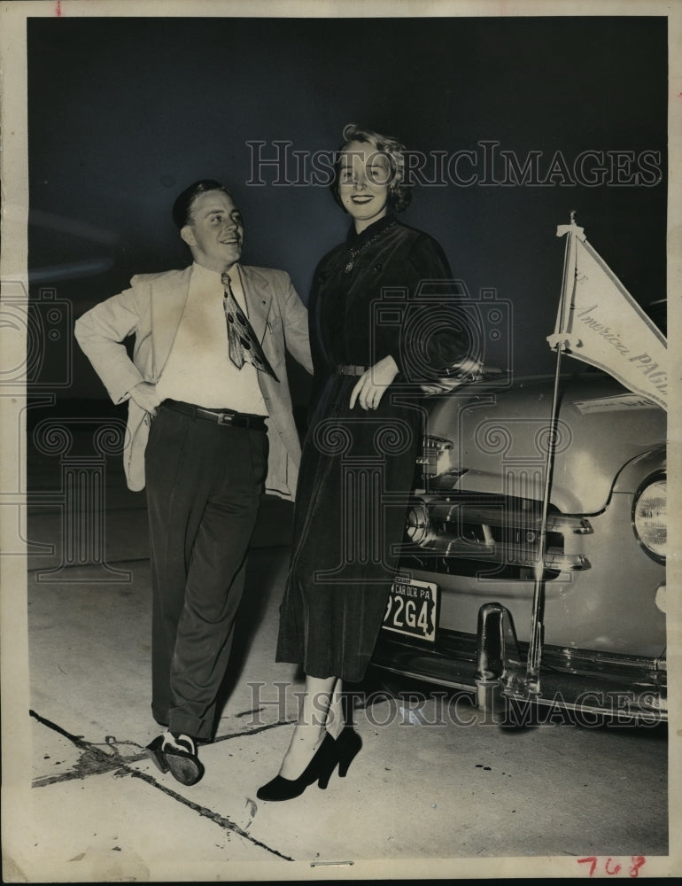 1950 Press Photo Miss Wisconsin Gloria Lange w/ Dr John Hoffman in Atlantic City- Historic Images