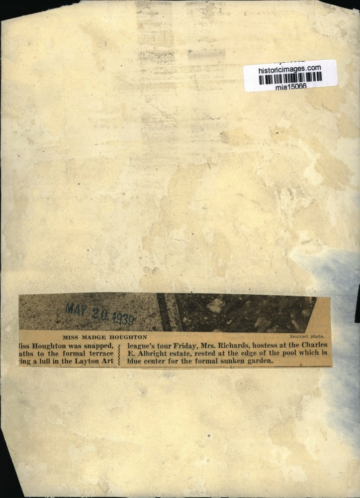 1939 Press Photo Miss Madge Houghton - mja15066