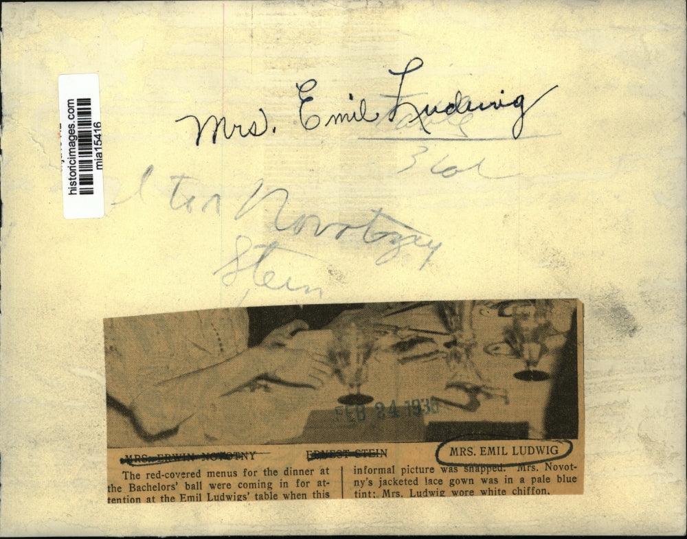 1936 Press Photo Mrs. Emil Ludwig - mja15416