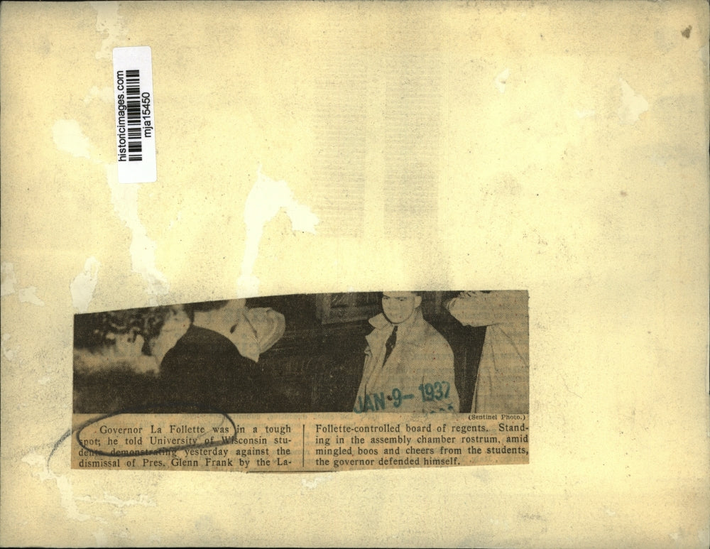 1937 Press Photo Governor La Follette - mja15450