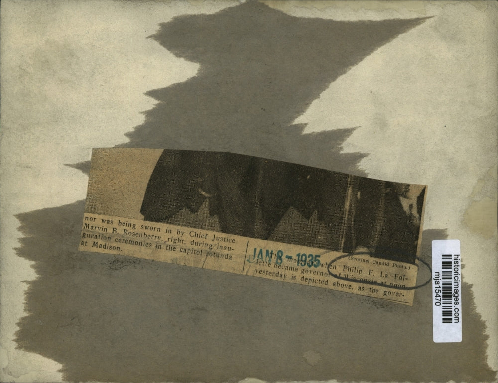 1935 Press Photo Chief Justice Marvin B. Rosenberry and Philip F. La Follette