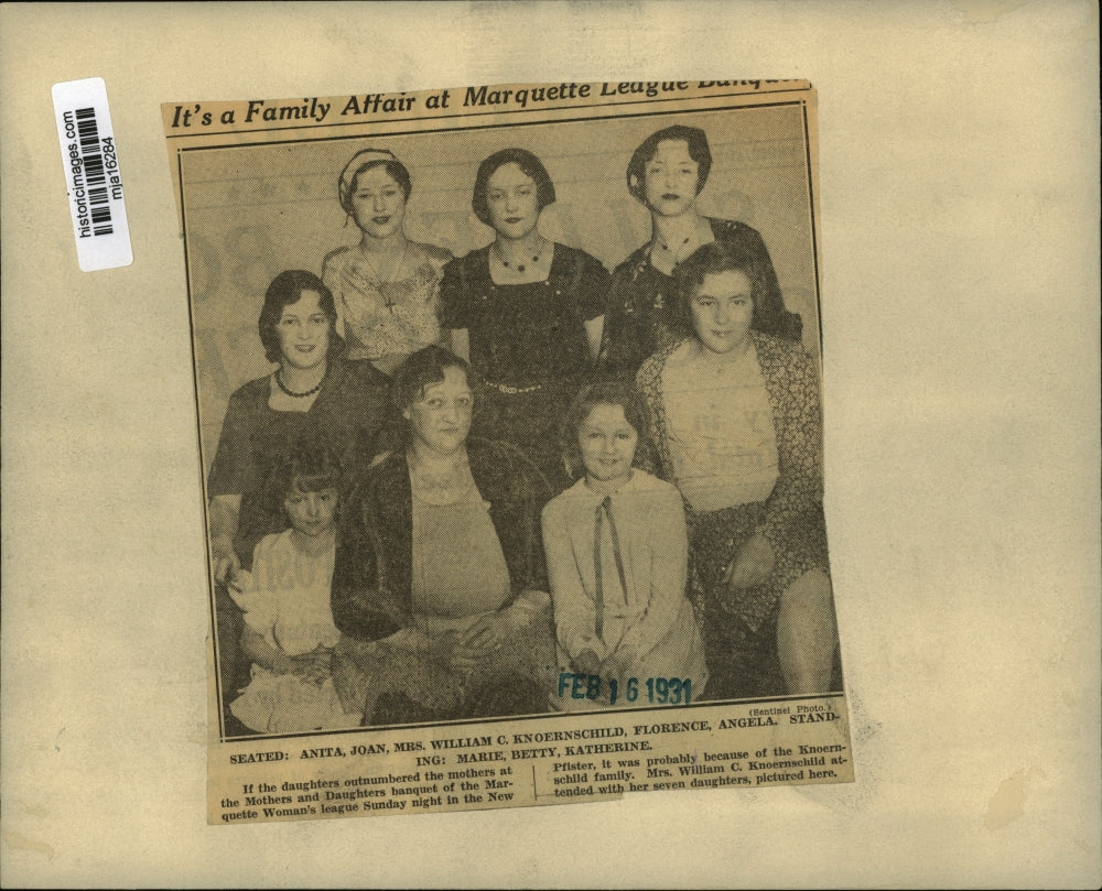 1931 Press Photo Mrs. WC Knoernschild & daughters at Mothers & Daughters banquet