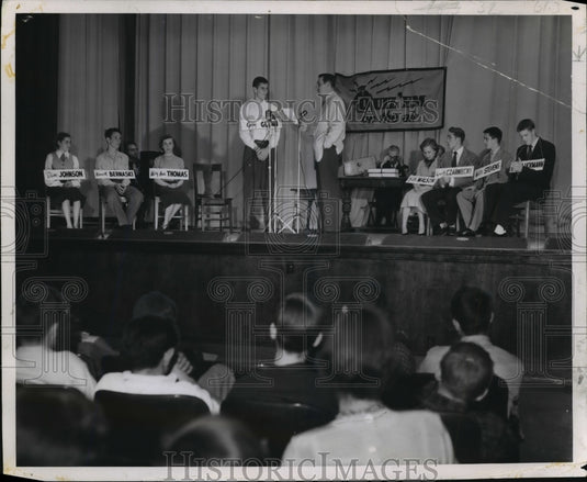 1951 Press Photo Quiz 'em on the air - mja17134- Historic Images