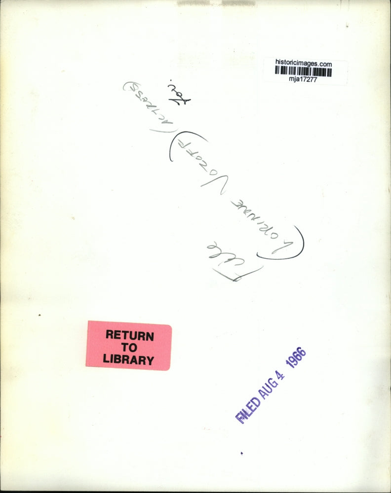 1966 Press Photo Lorinne Vozoff, actress - mja17277