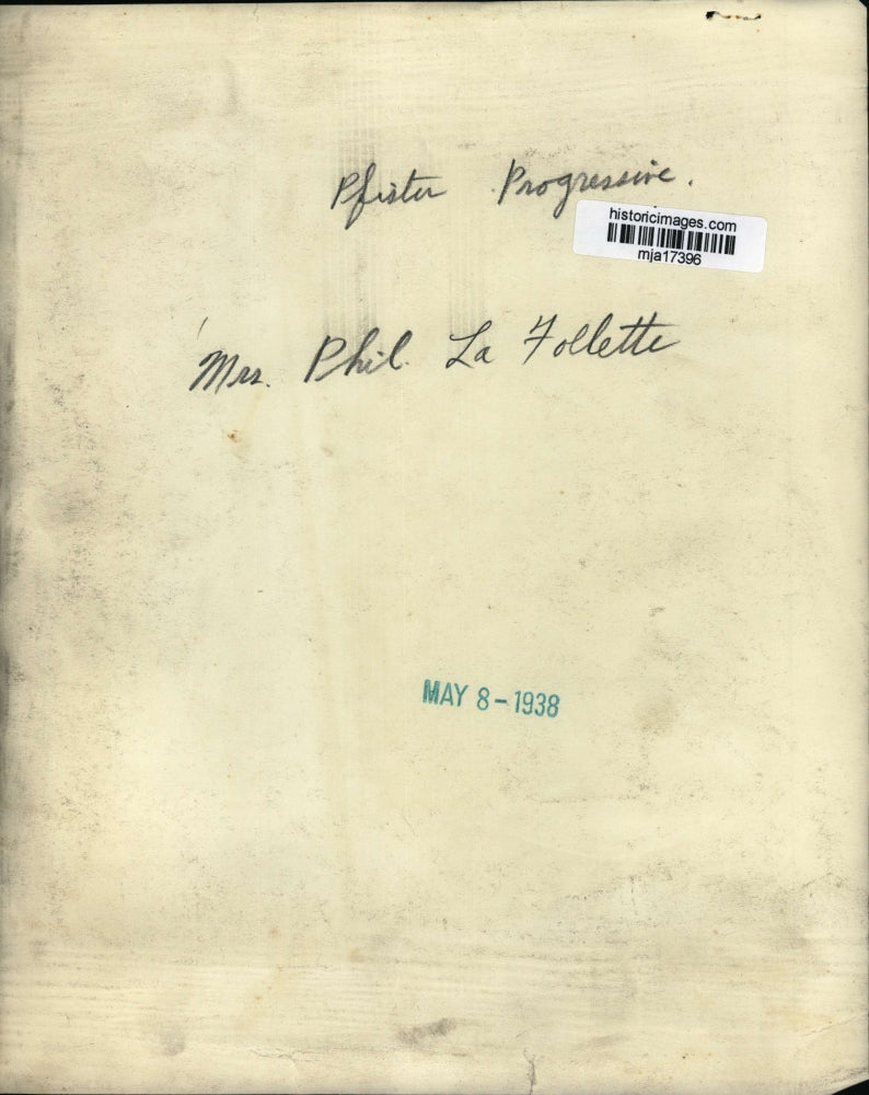 1938 Press Photo Mrs Phil LaFollette at Progressive Party dinner at Pfister Hote