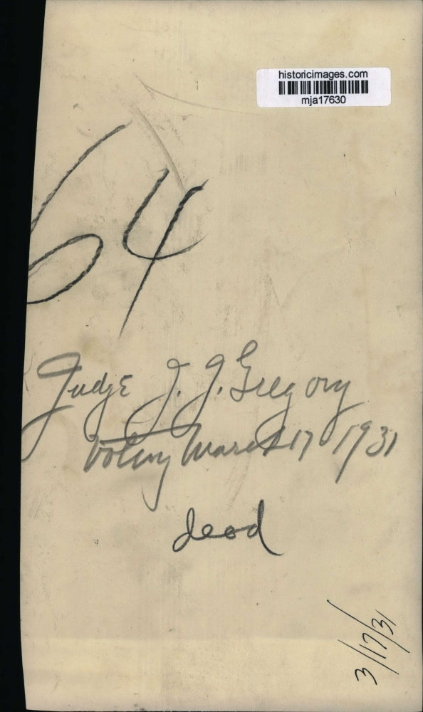 1931 Press Photo Judge John J, Gregory - mja17630