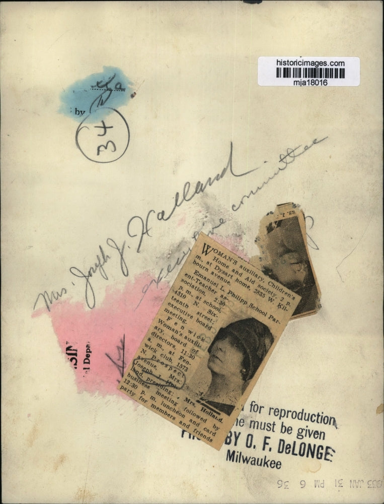 1931 Press Photo Mrs. Joseph Holland of Fenwick Woman's auxiliary - mja18016