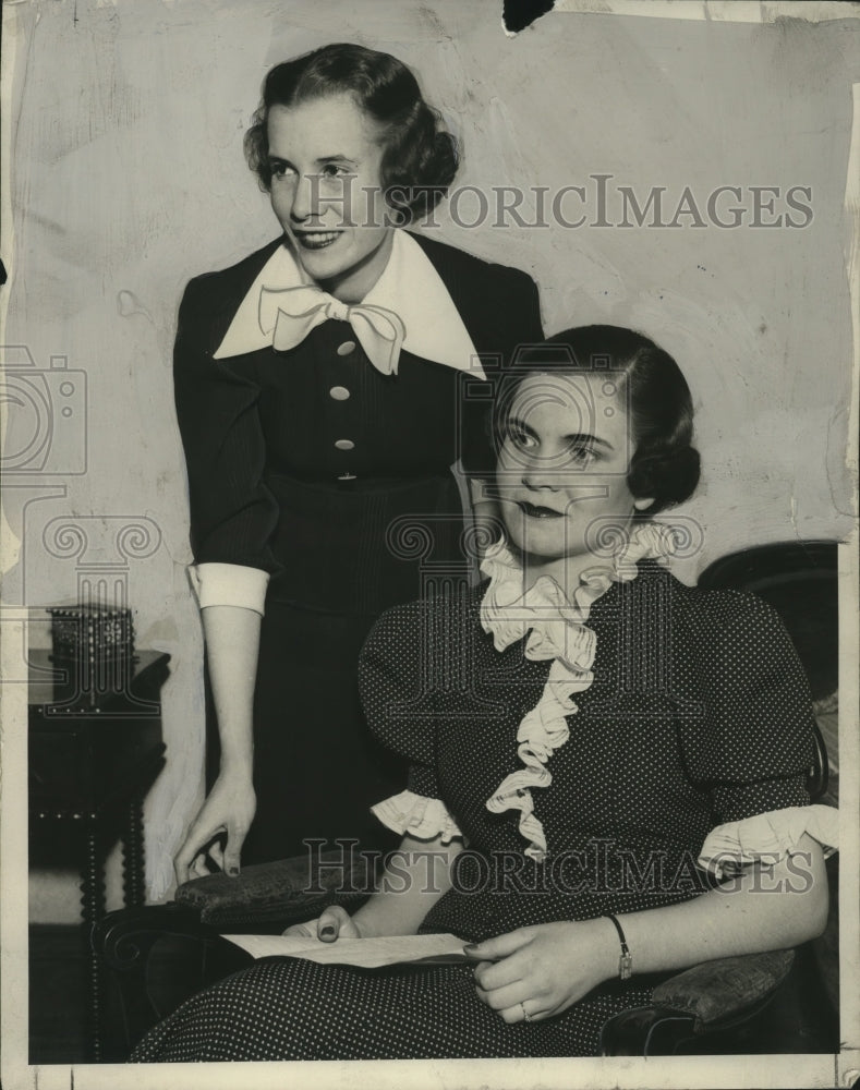 1936 Press Photo Erminie Sherman and Betty Long- Historic Images