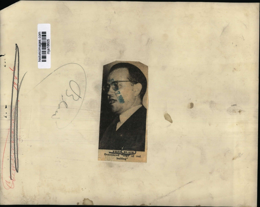 1946 Press Photo Fred Blair, denounced "orgy of red baiting" - mja18605