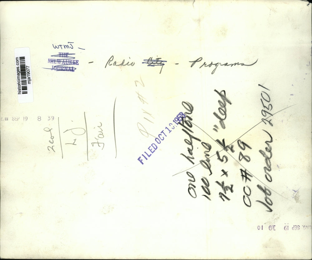 1953 Press Photo WTMJ Radio Program - mja19077
