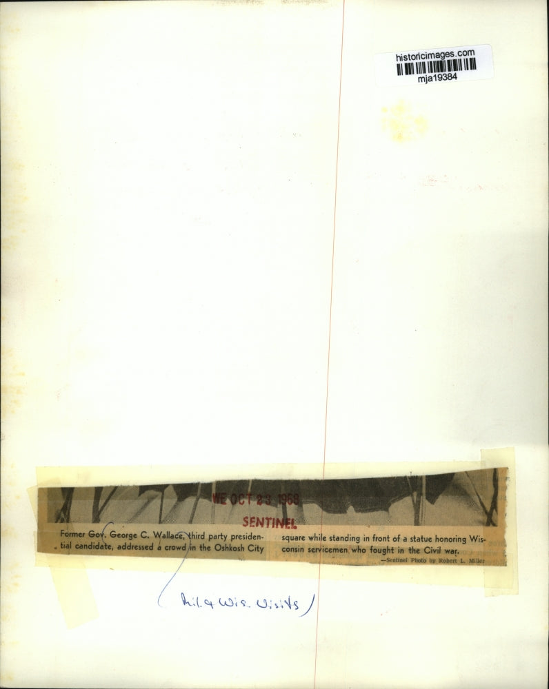 1968 Press Photo Former Gov George C Wallace, third party presidential candidate