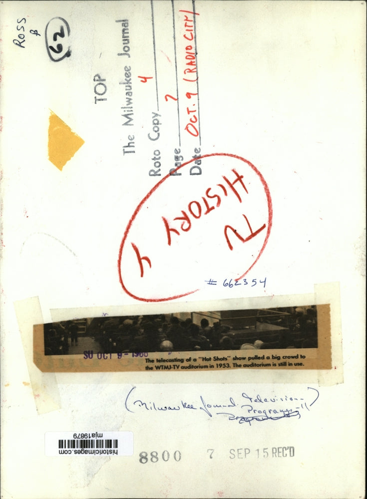 1966 Press Photo Hot Shots telecasting pulled big crowd to WTMJ-TV auditorium