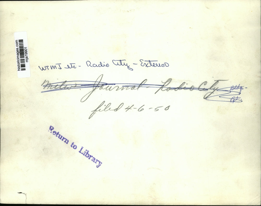 1950 Press Photo WTMJ etc Radio City Exterior - mja19901