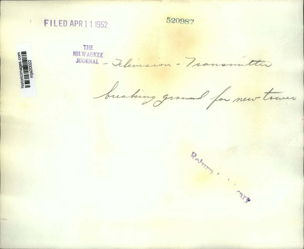 1952 Press Photo Television Transmitter New Tower - mja20022