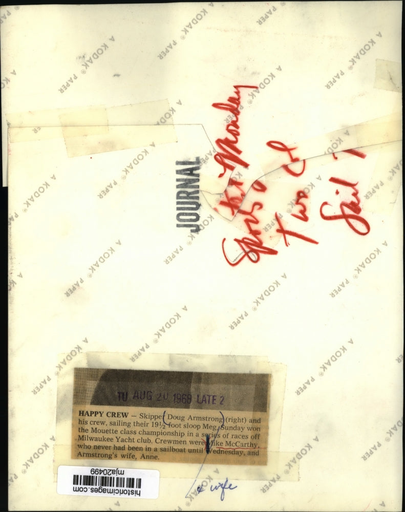 1968 Press Photo Skipper Doug Armstrong and his crew - mja20499