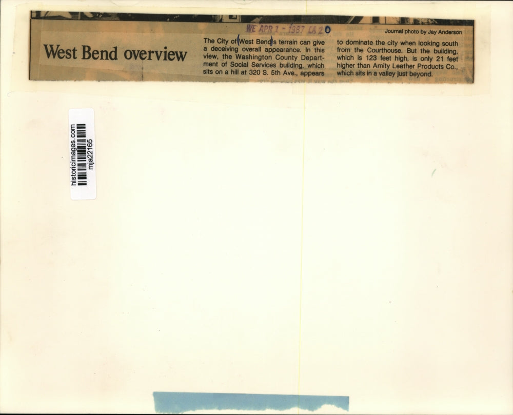 1987 Press Photo Washington County Department of Social Services building