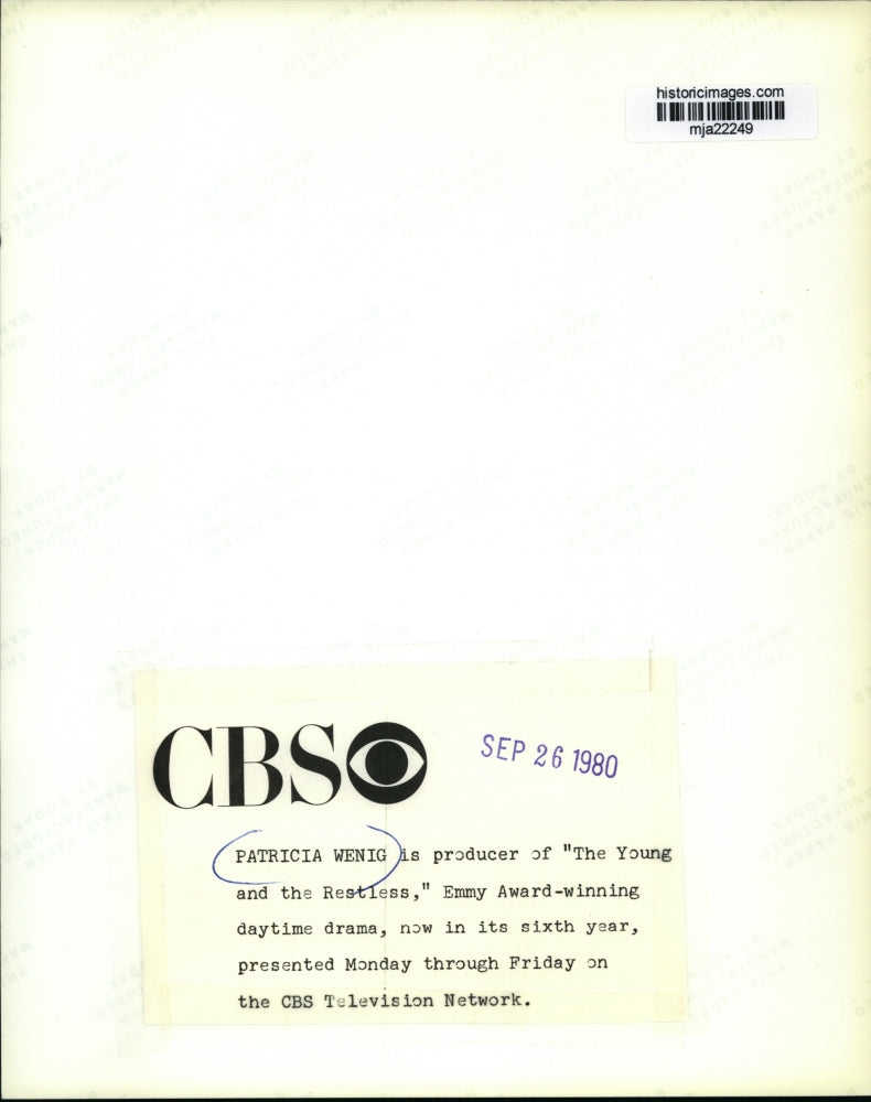 1990 Press Photo Patricia Wenig, producer of The Young and the Restless