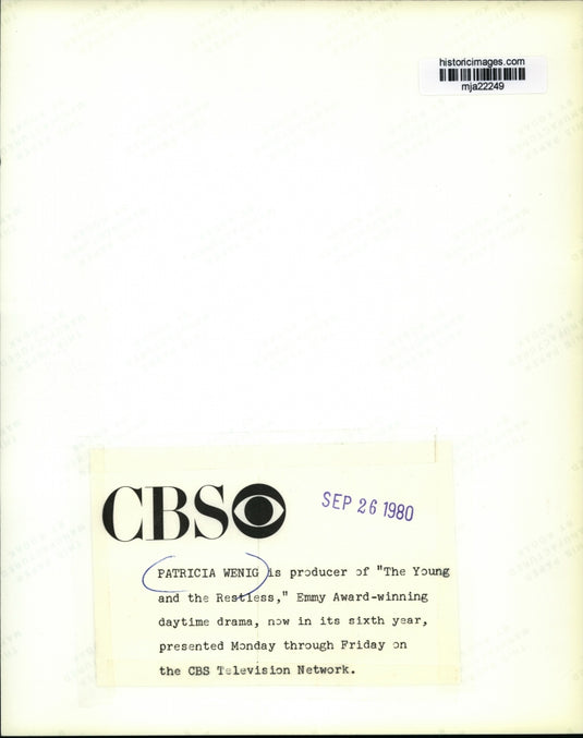 1990 Press Photo Patricia Wenig, producer of The Young and the Restless