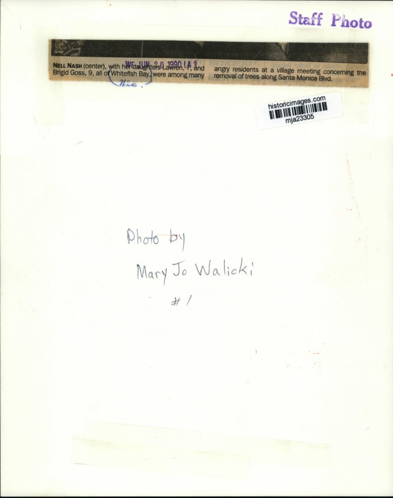 1990 Press Photo Village meeting on removal of trees along Santa Monica Blvd